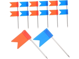 Shineofi 200 Pinos de Bandeira para Mapas com Cabeça de Plástico e Ponte de Ferro, para Praças de Cortiça, Ideal para