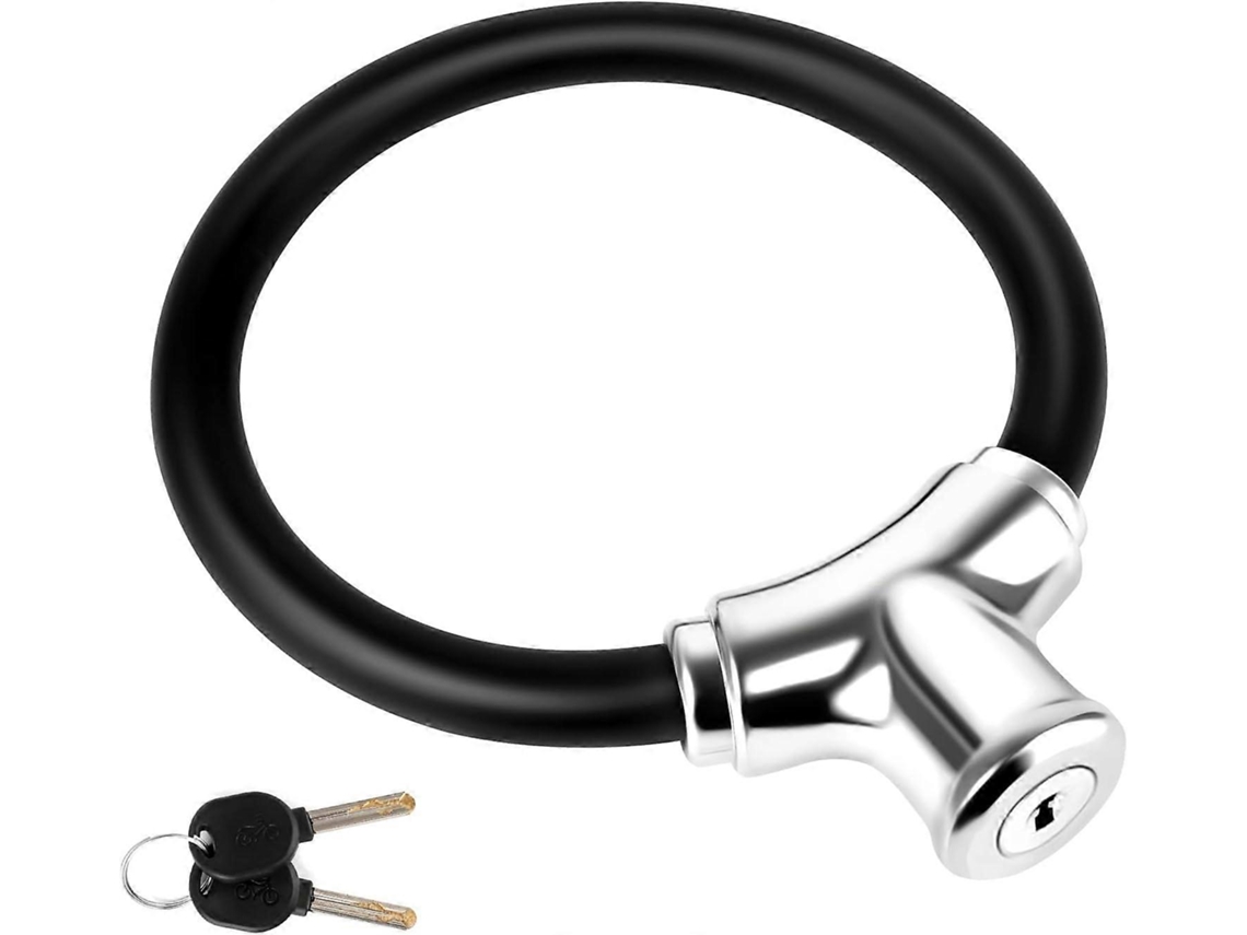 Cadeado De Bicicleta Pequeno Com Anel E 2 Chaves, Portátil, Com Cabo De Aço E Alta Segurança, Ideal Para Bicicletas E Scooters. Aquaforge