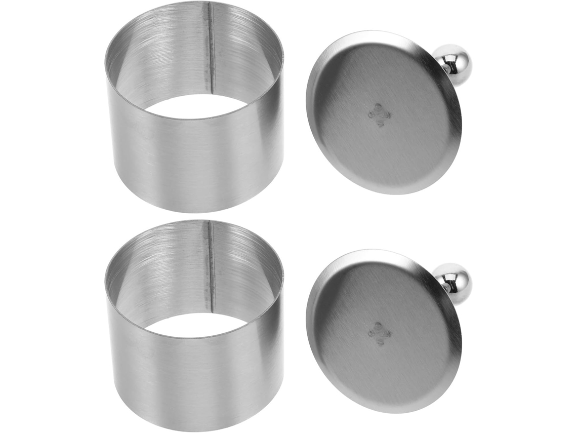 Conjunto de 2 anéis de mesa Ifudom em aço inoxidável