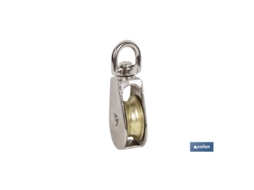 Polea simple giratoria niquelada (ø40mm) venta unitaria