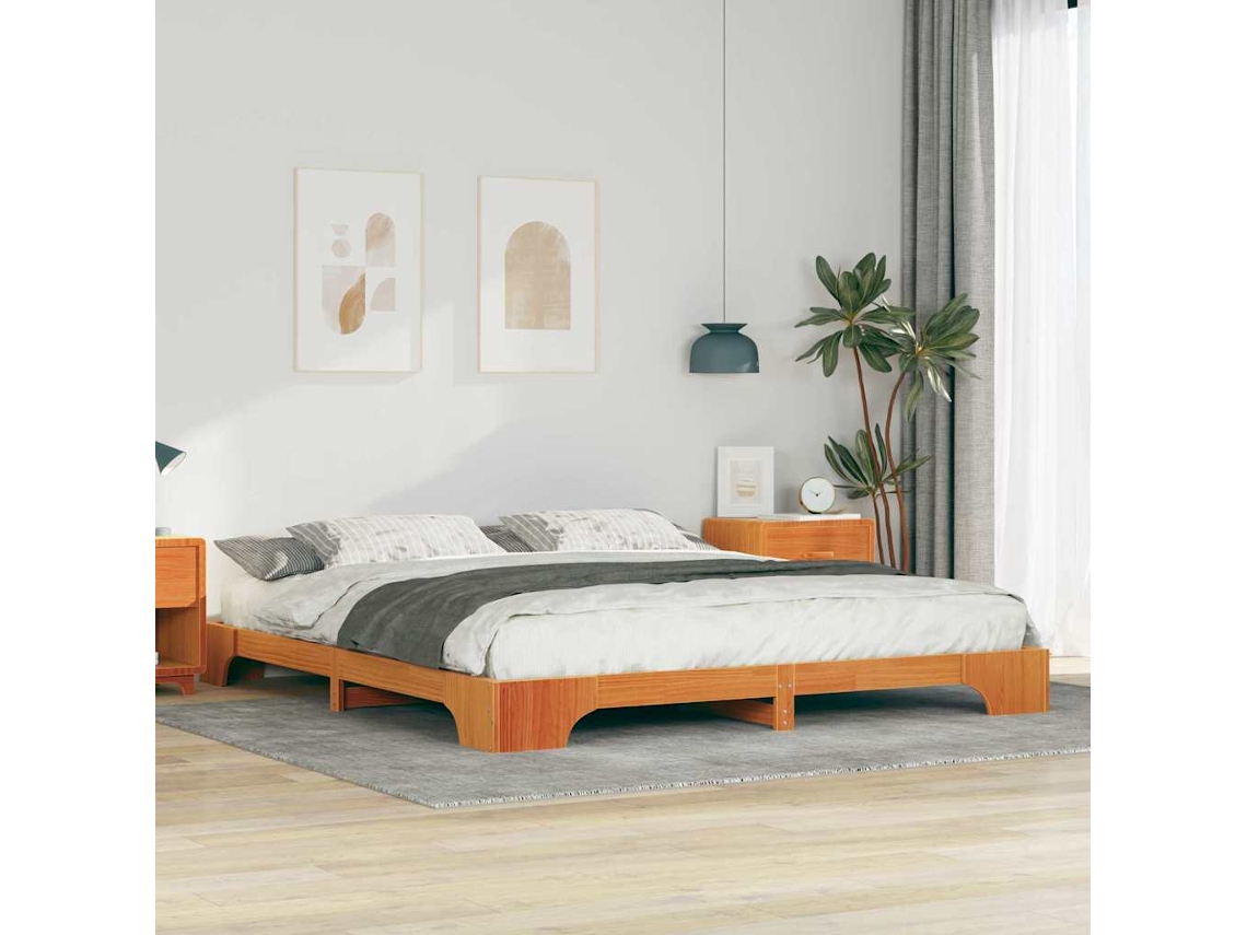 Vidaxl Estrutura da Cama Castanho 180 X 210 Cm
