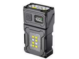 Lanterna Multifuncional Cob Led, Ângulo Ajustável, Design Magnético, Com Chaveiro.