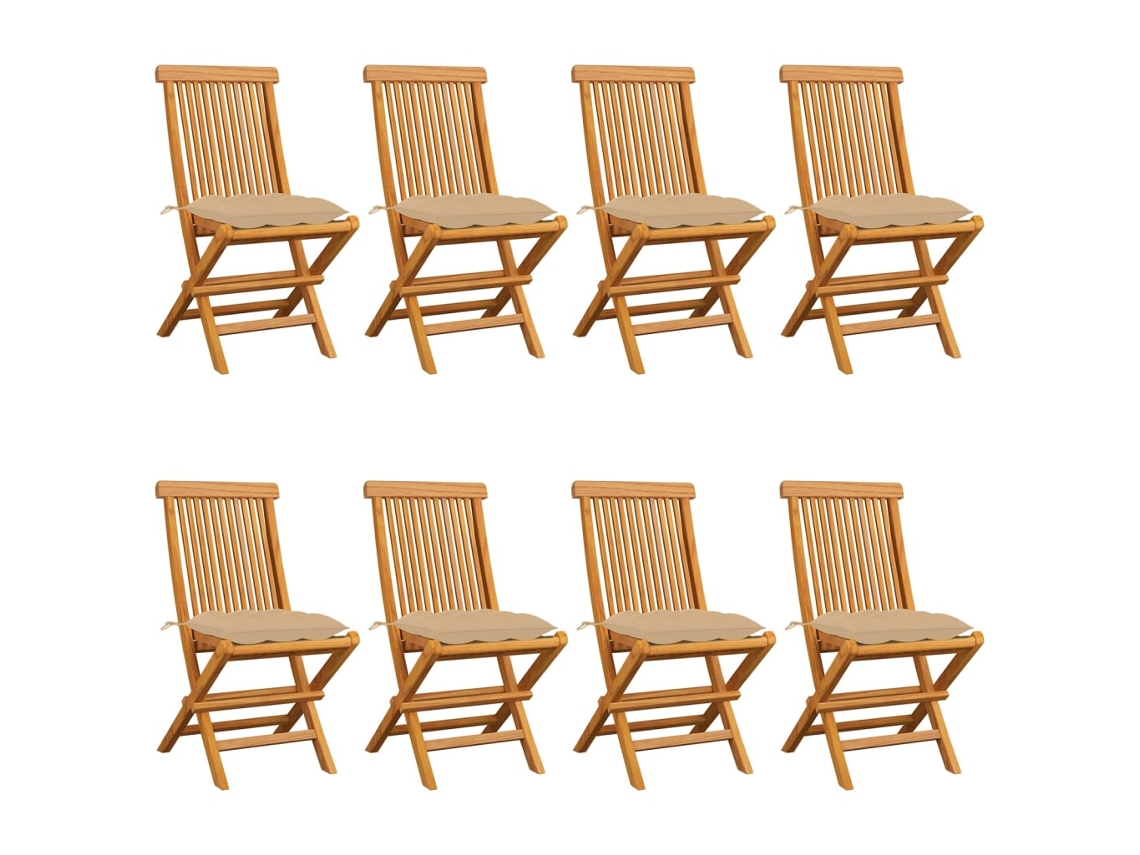 Folding Chair, Folding Chairs Vidaxl Bege Madeira (n/a)
