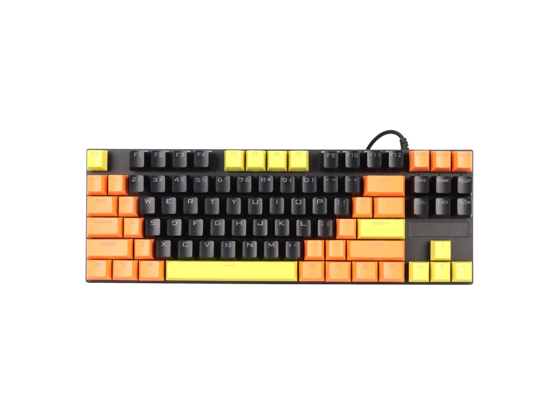 Lurelia Teclado Sem Fios, 87 Teclas, Ergonómico, Mecânico, Led, Gaming, Antirriscos, Cor Azul