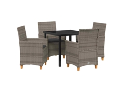Conjunto De Cadeiras De Jardim Com Almofadas Vidaxl Cinza Vime Pe