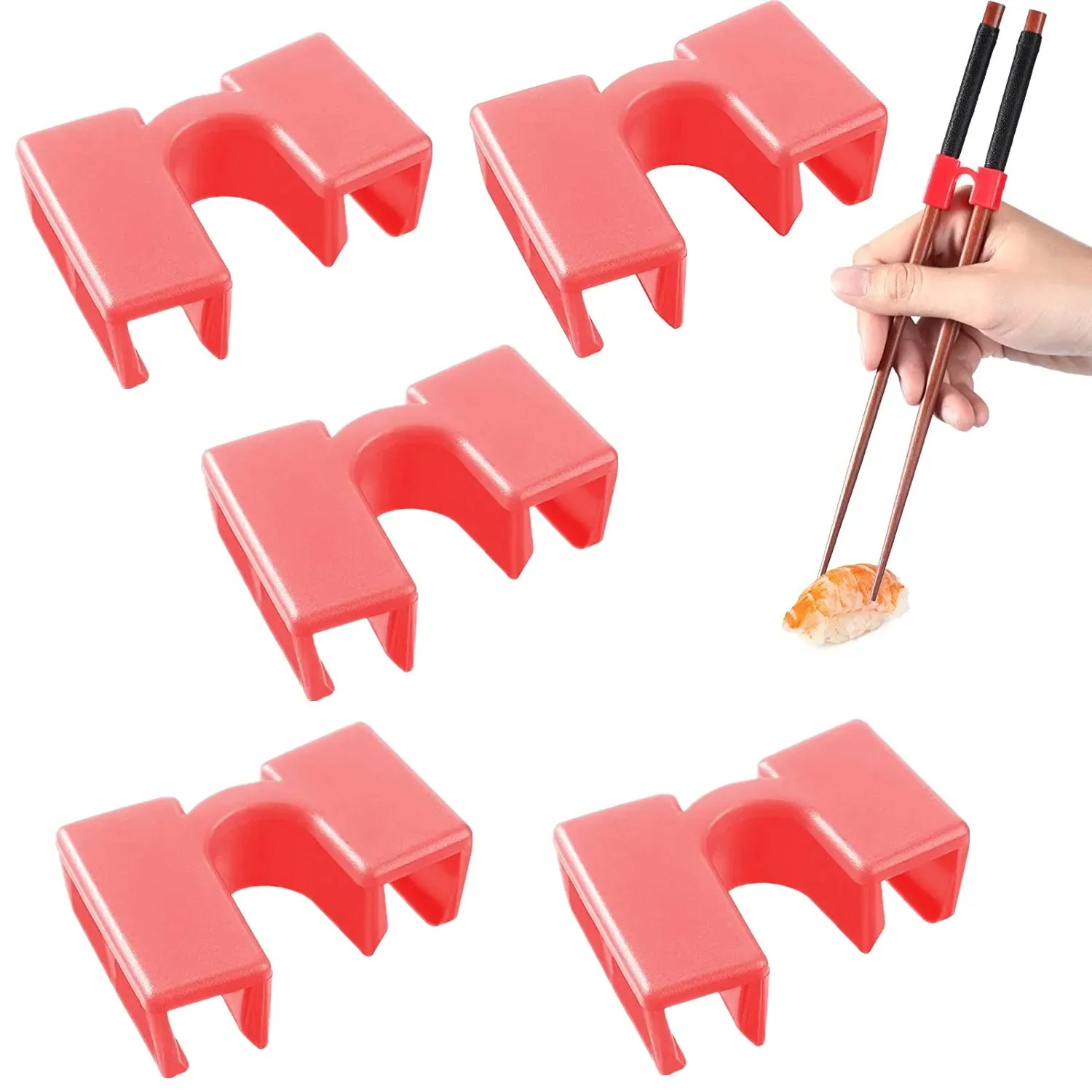 Conjunto de 5 Colheres Reutilizáveis com Conectores para Colheres MDUG (rosa)