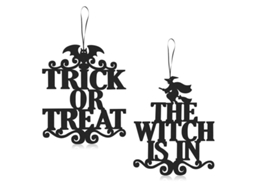 2 Placas Suspensas de Halloween para Decoração de Porta e Parede com Marca