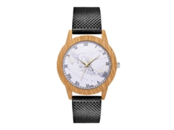 Reloj De Cuarzo Unisex Con Correa De Malla Negro Dial Redondo Zhoulianfa