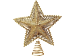 Topo De Árvore De Natal Com Glitter Em Forma De Estrela Olysi Shop (dourado, 20 Cm)