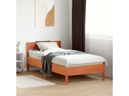 Vidaxl Cama Sem Colchão 75x190 Cm Madeira de Pinho Maciça Castanho mel
