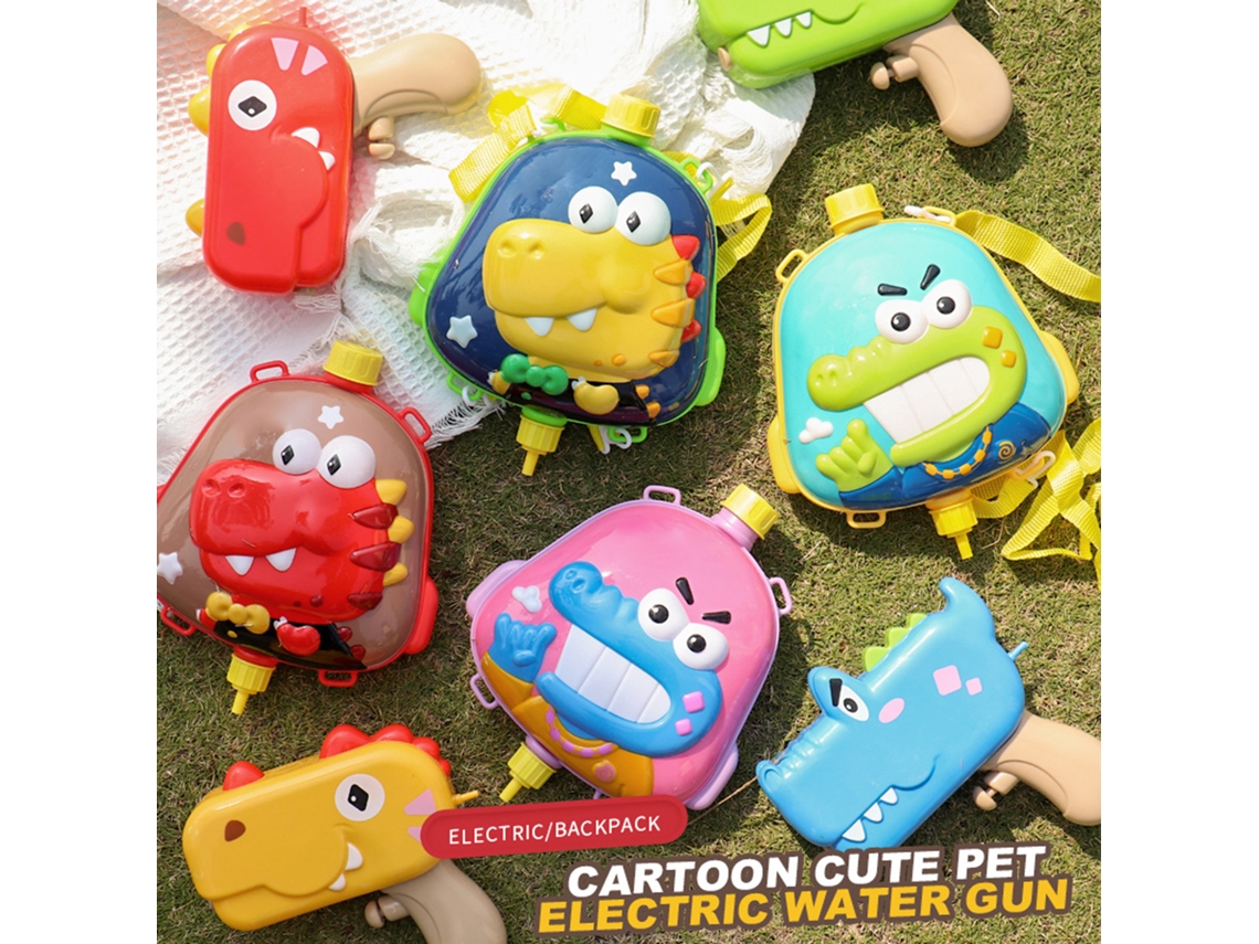 Pistola De Água Elétrica Recarregável, Brinquedo De Água Com Mochila Pvc De Grande Capacidade E Design Cartoon Para Verão