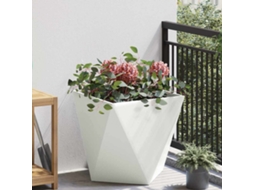 Vidaxl Floreira Branco 50 X 50 X 50 Cm Aço