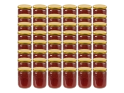 Vidaxl Frascos De Vidro Com Tampas Douradas 48 Pcs 230 Ml