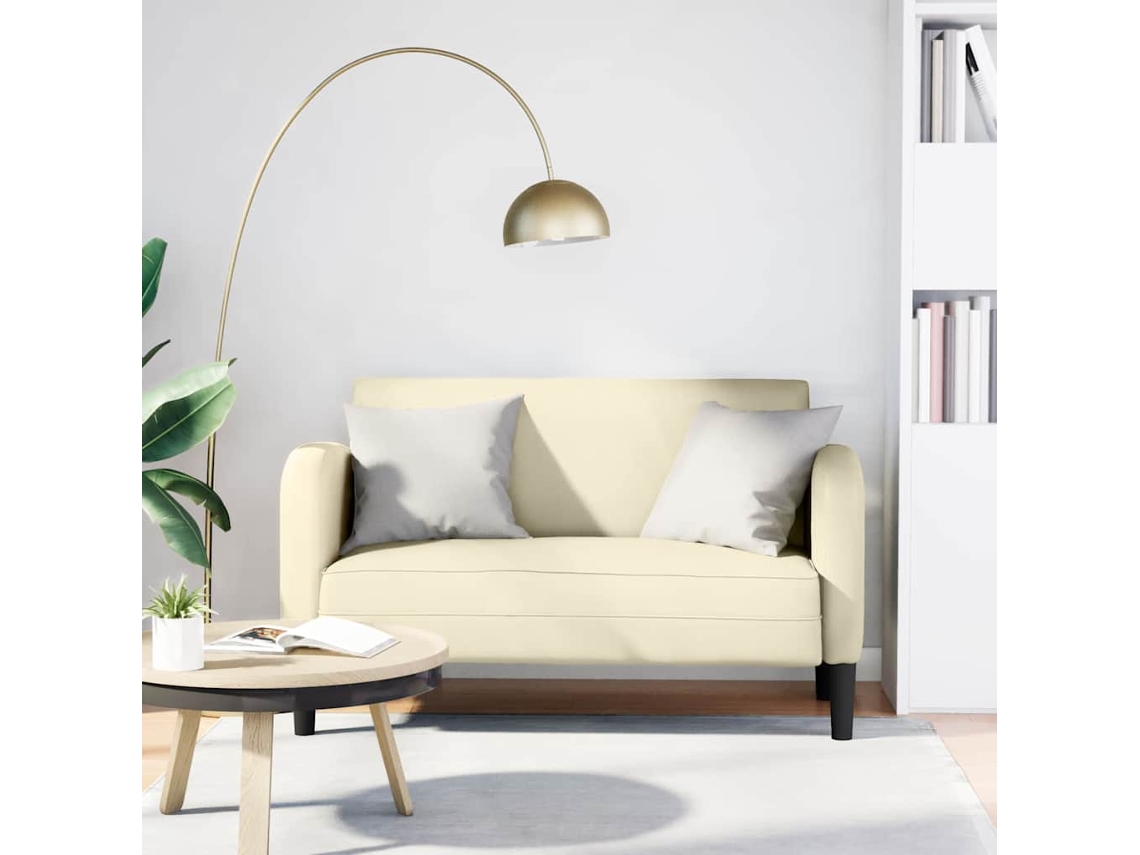 Vidaxl Sofá-luvas 110 Cm Couro Artificial Creme