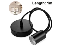 Suspensão de Lâmpada em Metal Casquilhos E27 com Cabo Pêndulo de Cordão Cabo de Luminária Suspensa Ideal para Iluminação de Teto