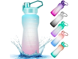 Rebe botella de Água de 64 Oz com Marcador de Tempo e Canudinho, Anti vazamento Bpa Free Tritan para Academia e Esportes Ao Ar Livre