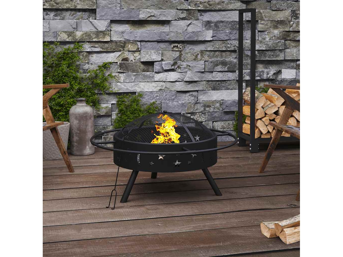 Vidaxl Braseira Com Atiçador 70 Cm Xxl Aço