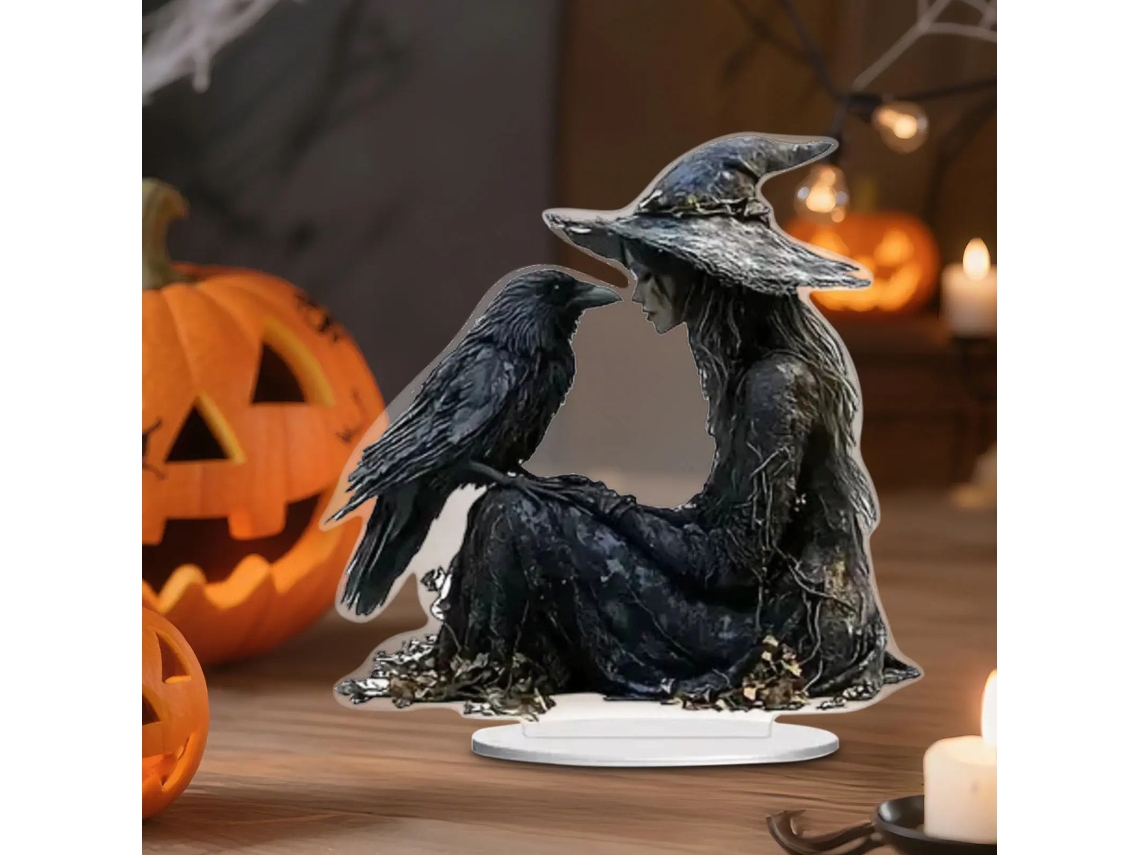 Decorações e arranjos de mesa para o Halloween.