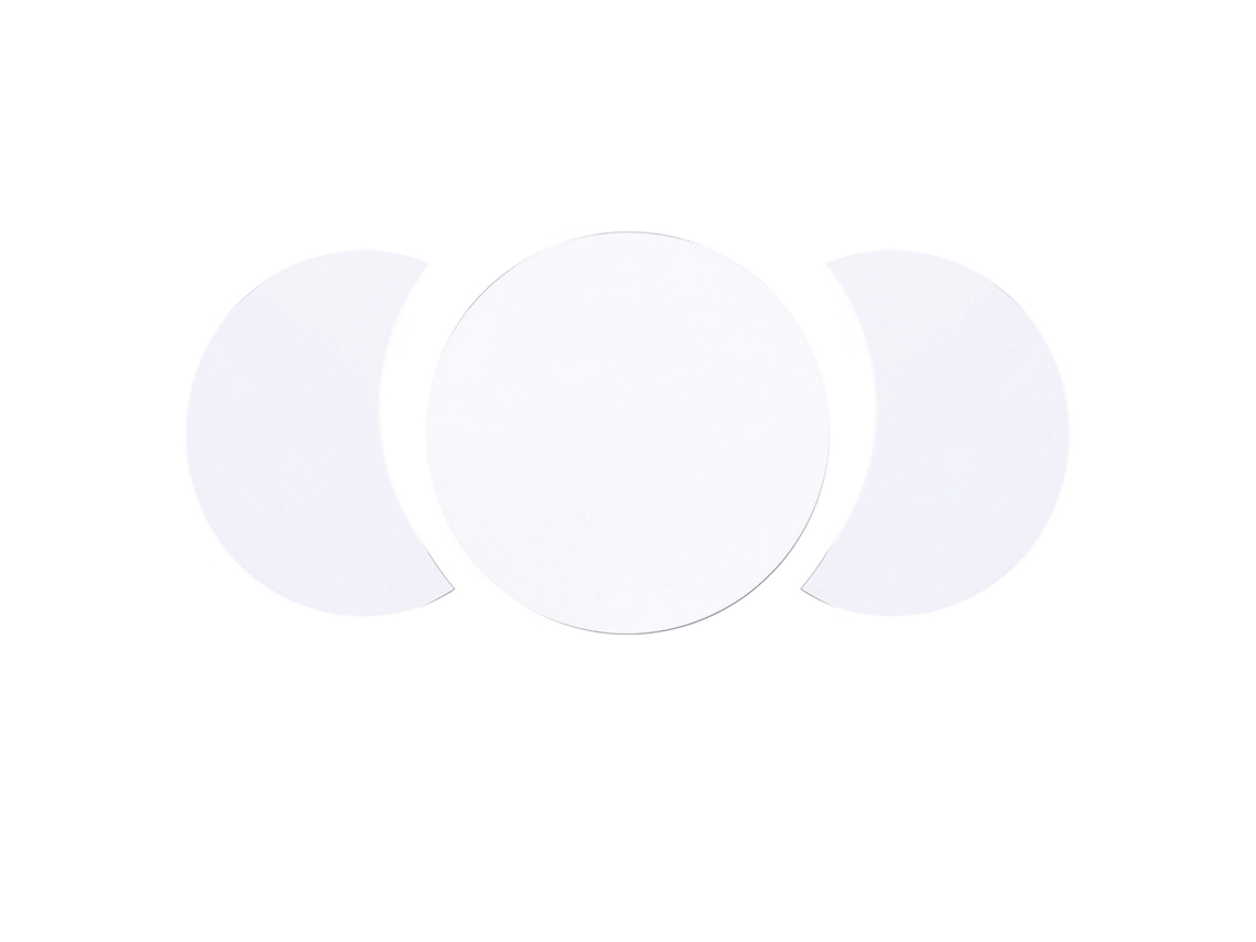 Adesivo de Parede Espelhado em Acrílico em Formato de Sol e Meia lua, para Decoração de Casa, Cor Prata CHABERLU