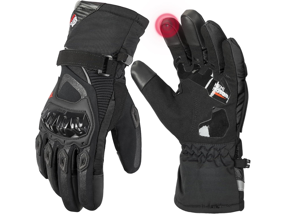Luvas De Inverno Para Motociclismo, Luvas Quentes E Impermeáveis ​​com Tela Sensível Ao Toque Para Pilotar Motocicleta (pretas)