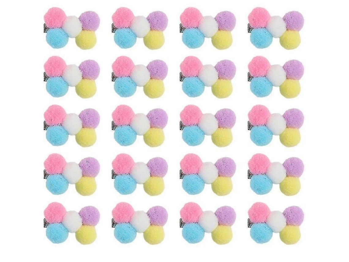 20 Clips De Pelo Para Perros Pequeños Puppy Bow Yorkie Flores De Alta Calidad Poliéster Y Metal Para Fiestas Y Uso Diario Multicolor