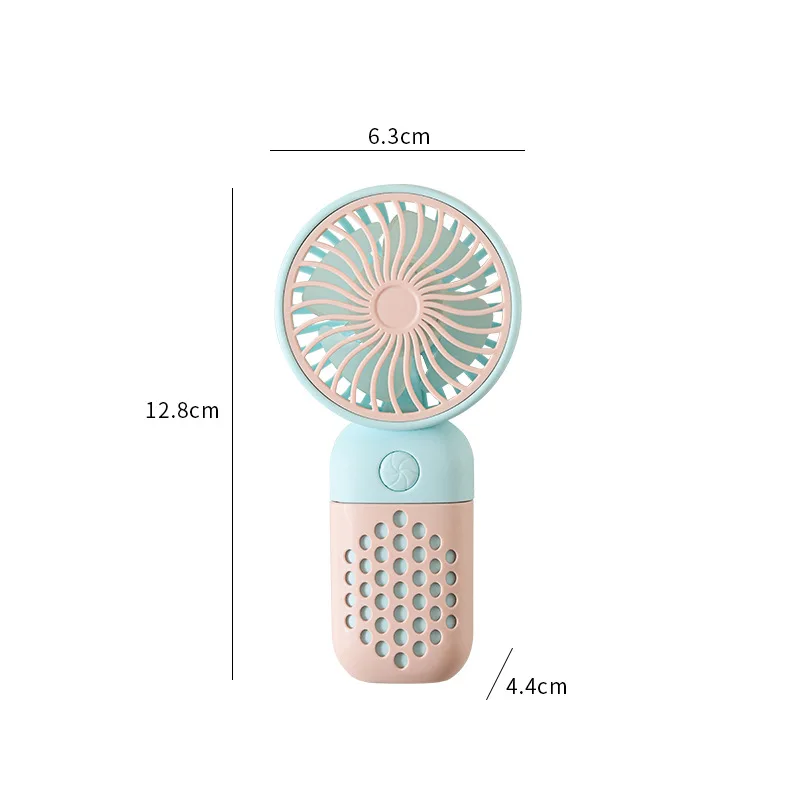 (azul) Mini Ventilador De Mão, Portátil, Silencioso, Recarregável, Para Uso Externo