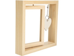 Porta Retratos Giratório Madeira Natural 213 20 6 Polegadas Dupla Ideal Decoração Presente Suporte X Cm Face GOKOCO