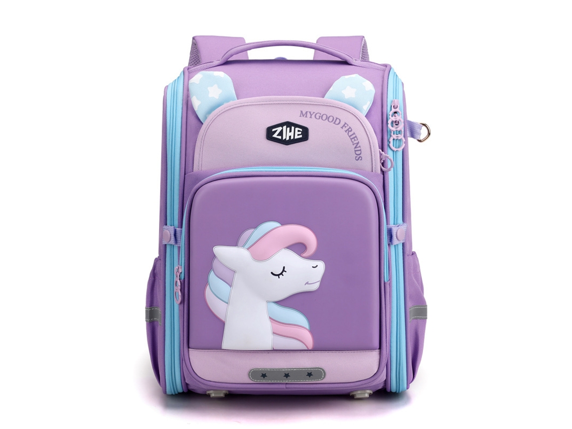 Mochila Escolar Leve, Impermeável E Com Um Design Adorável De Desenhos Animados, Ideal Para Crianças Do Pré-escolar Roxo Hexinyigjly