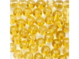 45 Contas de Vidro Facetadas Redondas 4 Mm Amarelo Creotime