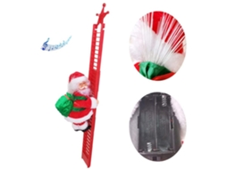 Decoração Natal Papai Noel Escalando Árvore Presente MARCA