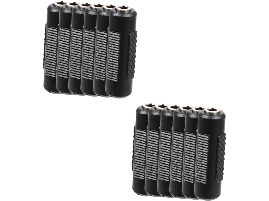 Conjunto de 12 Conectores Fêmea Adaptadores de Áudio Estéreo para Microfone e Fones de Ouvido. SFUSHOS