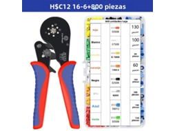 (800 Peças) Kit De Alicates De Precisão Pequenos Para Fixação Elétrica De Terminais Tubulares De 0,08 A 16 Mm² E 30 A 5 Awg.