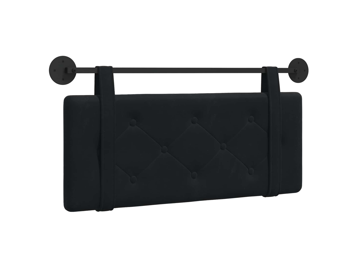 Conjunto 1 Cabeceira Suspensa Vidaxl Preto Veludo (110 X 55 X 5 Cm)