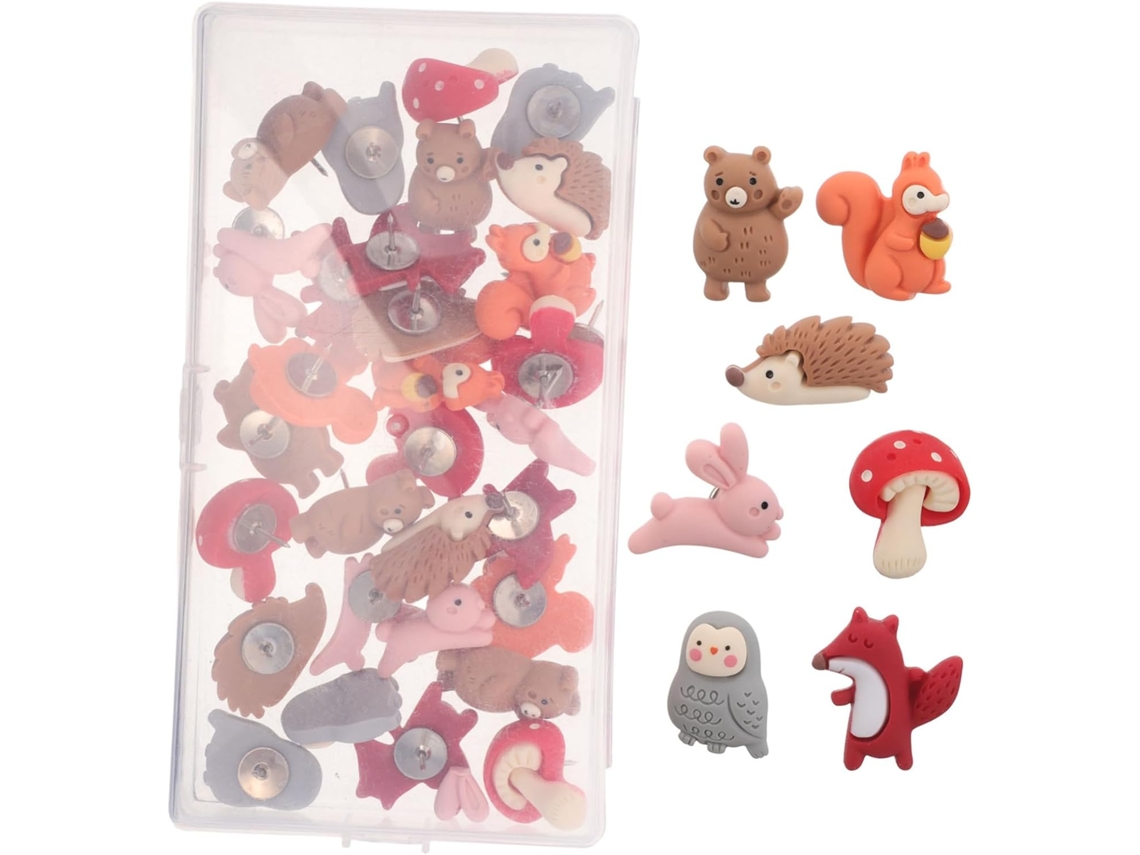 Conjunto De 30 Alfinetes Decorativos Com Desenhos Animais Para Fotos, Perfeitos Para Artesanato, Como Rolhas, Mapas