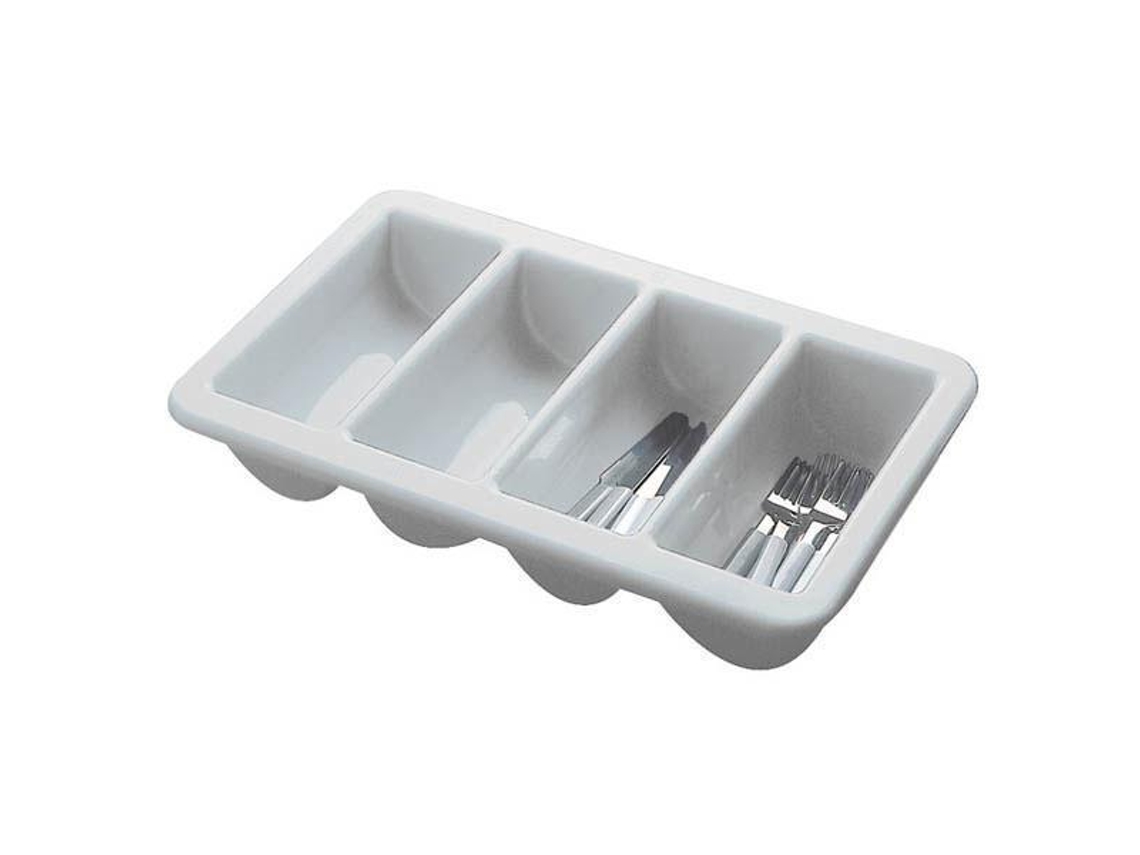 Contenedor Cubertero 4 Compartimentos Dispensador De Cubiertos Gastronorm Gn 1/1 Color Gris Aps