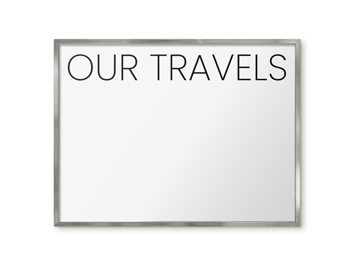 Quadro magnético de parede Nossas Viagens para o quarto Espelharte (80x60 cm)