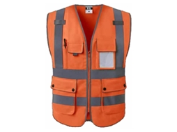 Colete De Segurança/ Trabalho Proteção Com Bolsos E Abertura Frontal