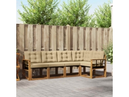 Vidaxl Conjunto De Sofás Para Exterior 5 Pcs Natural E Bege