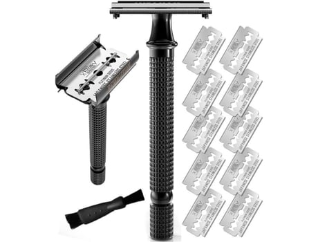 Rasoir Masculino Rasoir De Segurança Com 10 Lâminas Duplas Em Aço Inoxidável Japonês Para Barba Precisalimpa Rasoir Fnmjisdhguisgdyusd