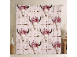 Cortinas Infantis Com Estampa De Crânios Vaca E Touro Flechas, Estilo Tribal Boêmio, Para Meninas, Meninos E Adultos