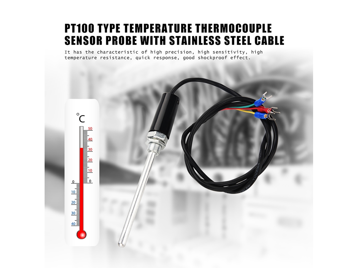 Sonda Sensor Termopar Tipo Pt100 Aço Inox