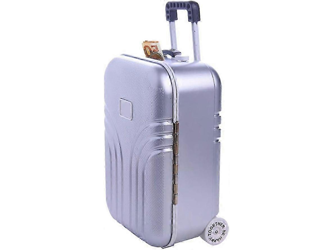 Cofrinho Criativo Em Formato De Mala Viagem, Modelo Mini, Para Colocar Dinheiro Malas Com Rodinhas, Ideal Decoração Escritório 202 Aquaforge