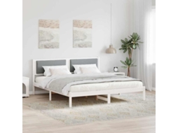 Vidaxl Estrutura Da Cama Com Cabeceira Cinzento-claro 200 X 200 Cm