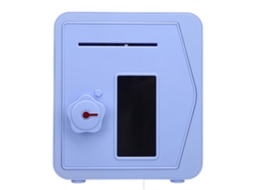 Cofrinho eletrônico infantil com tela LCD, tecido e Senha, grande, azul, para meninos e meninas.
