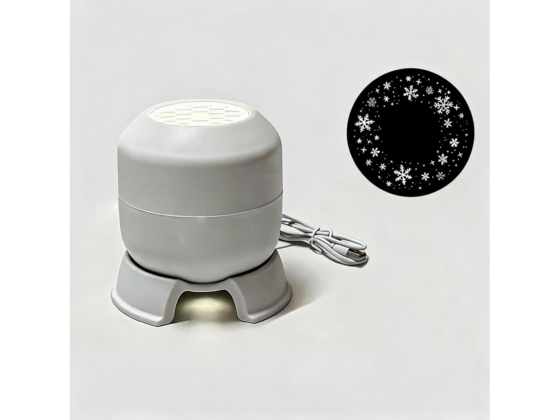 Projetor De Flocos De Neve Teto Luz Noturna Pequena 2 Em 1 Mini Usb 5v