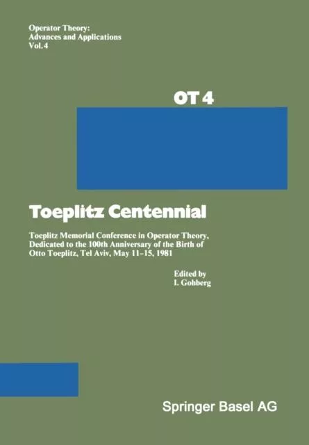 Livro Toeplitz Centennial De Gohberg (inglês)