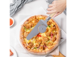 Cortador E Pá De Pizza 2 Em 1 Em Aço Inoxidável - Rolo De Corte E Espátula Para Servir Pizza