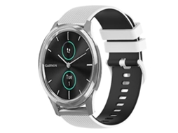 Lurelia Pulseira Garmin Vivomove Luxe 20mm, De Silicone Xadrez Bicolor, Branca E Preta