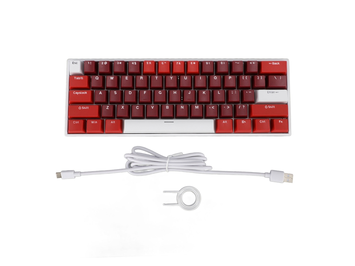 Aetheria teclado Mecânico 61 Teclas Switch Vermelho Layout 60% Usb C Rgb Ergonomico para Escritório Casa