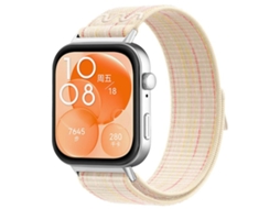 Bracelete para Huawei Watch Fit 4 Pro / Fit 4 / Fit 3 Nylon Trançado com Fecho de Velcro Nova Cor Starlight + Rosa XIAOMOYU